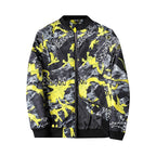 Blouson Bomber avec Imprimé Abstrait et Fermeture Zippée pour Homme | Idéal pour les Tenues Décontractées et Quotidiennes