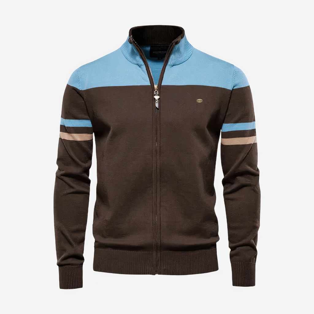 Sweat-Shirt Zippé Avec Doubles Rayures Sur Les Manches Pour Hommes | Idéal Pour Un Usage Décontracté