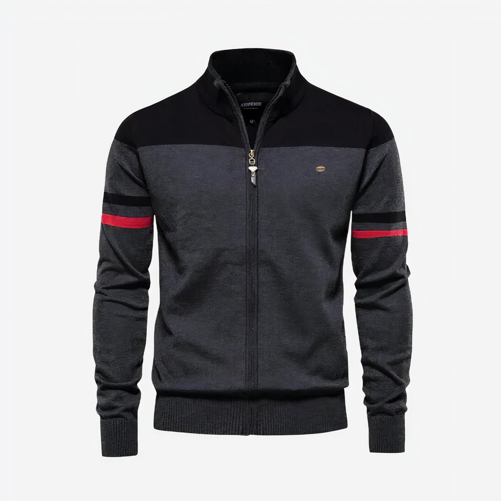 Sweat-Shirt Zippé Avec Doubles Rayures Sur Les Manches Pour Hommes | Idéal Pour Un Usage Décontracté