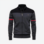 Sweat-Shirt Zippé Avec Doubles Rayures Sur Les Manches Pour Hommes | Idéal Pour Un Usage Décontracté