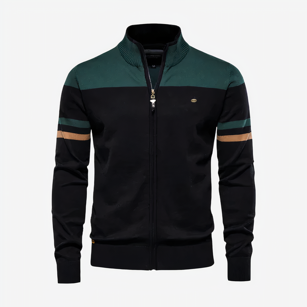 Sweat-Shirt Zippé Avec Doubles Rayures Sur Les Manches Pour Hommes | Idéal Pour Un Usage Décontracté