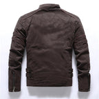 Veste Biker avec Col Montant Et Fermeture Zippée pour Homme | Idéal pour Le Quotidien