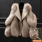 Veste avec Col Imitation Fourrure et Coupe Ajustée pour Femme | Idéale pour la Mi-Saison