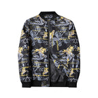 Blouson Bomber avec Imprimé Abstrait et Fermeture Zippée pour Homme | Idéal pour les Tenues Décontractées et Quotidiennes