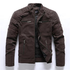 Veste Biker avec Col Montant Et Fermeture Zippée pour Homme | Idéal pour Le Quotidien