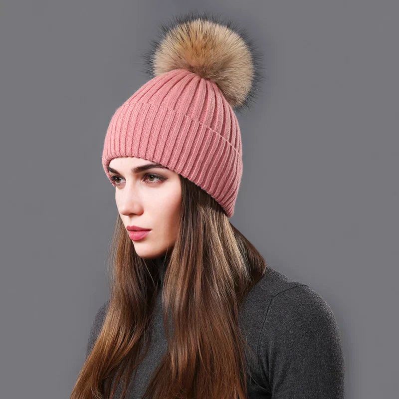 Bonnet à Revers avec Pompon pour Adultes | Idéal pour l’Hiver