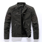 Veste Biker avec Col Montant Et Fermeture Zippée pour Homme | Idéal pour Le Quotidien