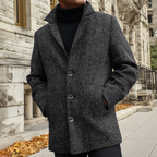 Veste Décontractée À Revers avec Motif Chevrons pour Homme | Idéal pour Différentes Occasions