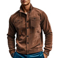 Veste Cargo Unie avec Col à Revers et Poches Multiples pour Homme | Idéale pour l’Automne et le Printemps
