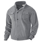 Veste Cargo Unie avec Col à Revers et Poches Multiples pour Homme | Idéale pour l’Automne et le Printemps