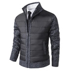 Veste Zippée Avec Corps Matelassé Et Manches En Tricot Pour Homme | Idéal Pour Mi-Saison Et Usage Quotidien