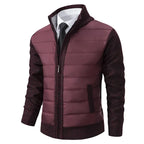 Veste Zippée Avec Corps Matelassé Et Manches En Tricot Pour Homme | Idéal Pour Mi-Saison Et Usage Quotidien