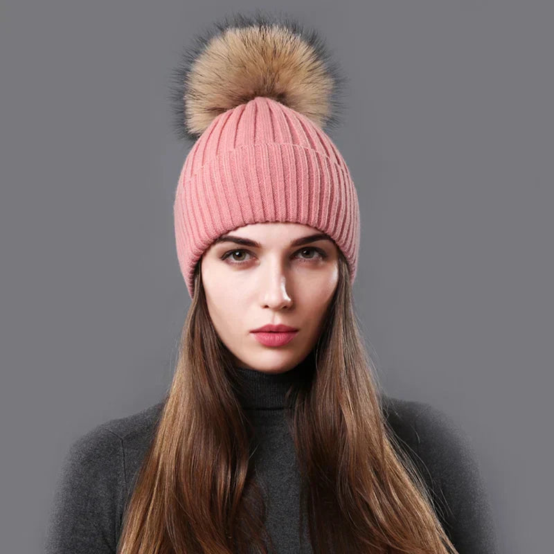 Bonnet à Revers avec Pompon pour Adultes | Idéal pour l’Hiver