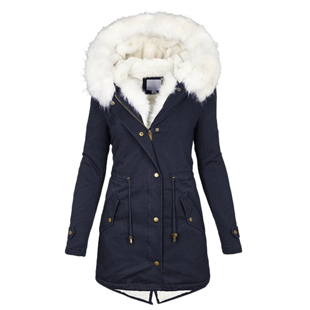 Manteau Long d’Hiver avec Capuche pour Femme | Idéal pour les Journées Froides