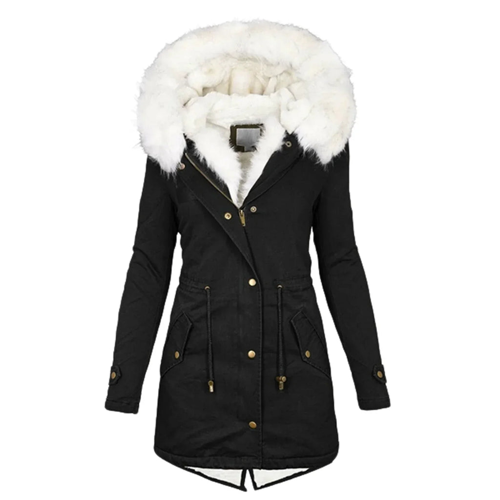 Manteau Long d’Hiver avec Capuche pour Femme | Idéal pour les Journées Froides