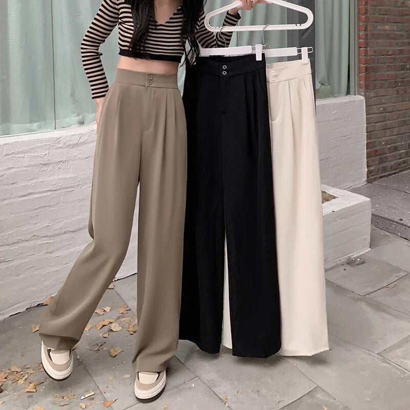Pantalon Taille Haute Avec Jambes Évasées Pour Femmes | Idéal Pour Toutes Saisons