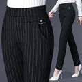 Pantalon Extensible à Rayures pour Femme avec Ceinture Élastique | Idéal pour le Quotidien et les Sorties