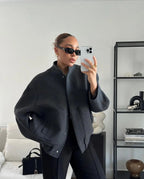 Blouson Bomber Ample pour Femme | Idéal pour Le Printemps Et Les Journées Décontractées