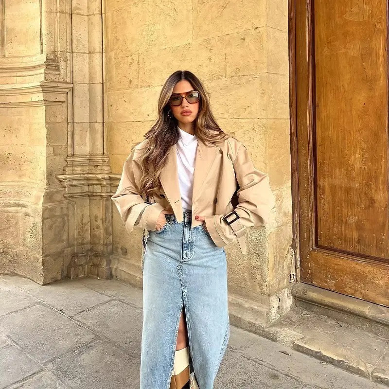 Veste Courte Trench Pour Femme | Idéal Pour Le Travail Et Les Sorties