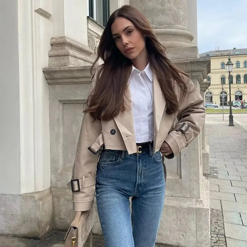 Veste Courte Trench Pour Femme | Idéal Pour Le Travail Et Les Sorties