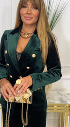 Ensemble Deux Pièces Avec Blazer Croisé Et Pantalon Ajusté Pour Femme | Idéal Pour Les Occasions Formelles