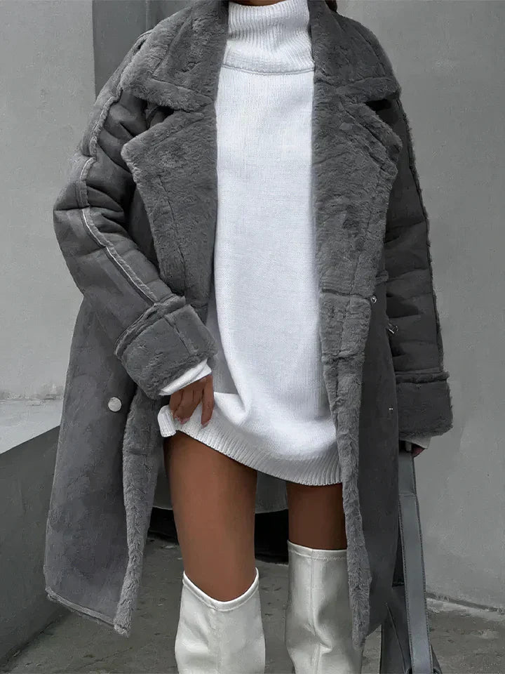 Manteau Long avec Col Montant Et Fermeture Boutonnée pour Femme | Idéal pour L’Hiver
