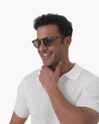 Lunettes De Soleil Rondes À Monture Semi-Transparente Pour Homme | Idéal Pour Usage Quotidien En Extérieur