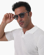 Lunettes De Soleil Rondes À Monture Semi-Transparente Pour Homme | Idéal Pour Usage Quotidien En Extérieur