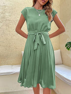 Robe D'Été À Coupe En Ligne A Avec Ceinture Pour Femme | Idéale Pour Saison Chaude Et Occasions Sociales