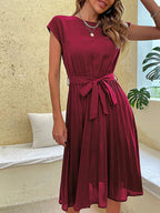 Robe D'Été À Coupe En Ligne A Avec Ceinture Pour Femme | Idéale Pour Saison Chaude Et Occasions Sociales