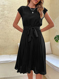 Robe D'Été À Coupe En Ligne A Avec Ceinture Pour Femme | Idéale Pour Saison Chaude Et Occasions Sociales