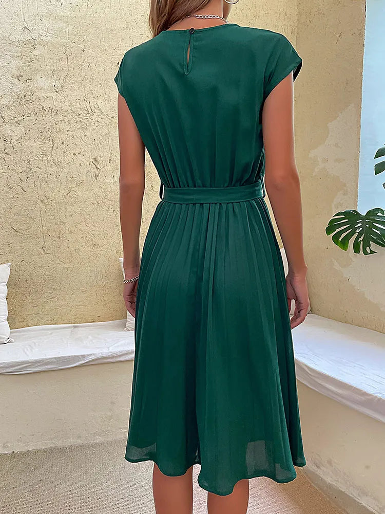 Robe D'Été À Coupe En Ligne A Avec Ceinture Pour Femme | Idéale Pour Saison Chaude Et Occasions Sociales
