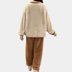 Ensemble De Détente 2 Pièces Marron avec Motif D’Ours pour Femme | Idéal pour Les Soirées À La Maison
