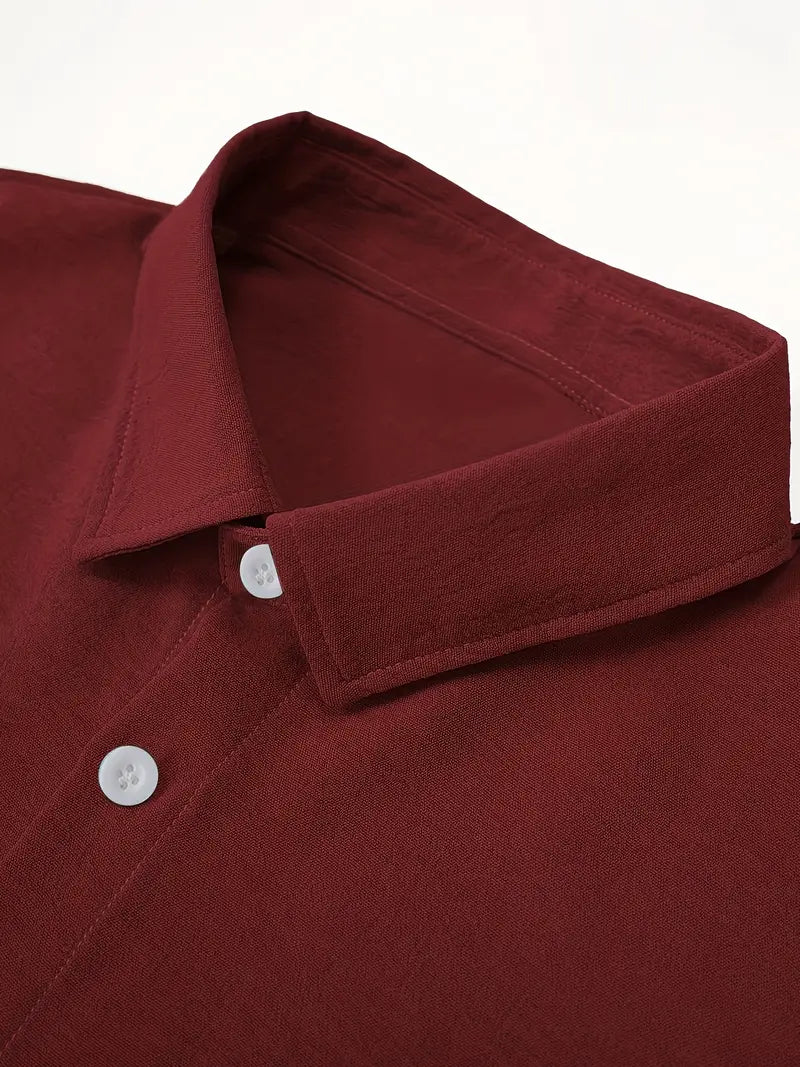 Chemise À Manches Longues Avec Coupe Droite Pour Hommes | Idéale Pour Le Quotidien Et Les Sorties