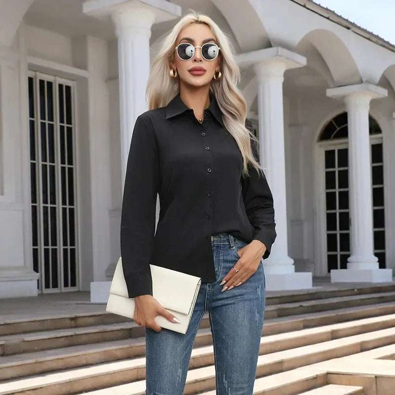 Chemise À Manches Longues Avec Coupe Structurée Pour Femmes | Idéal Pour Usage Quotidien