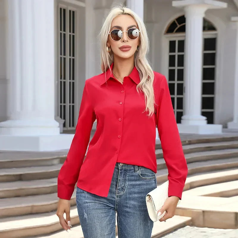 Chemise À Manches Longues Avec Coupe Structurée Pour Femmes | Idéal Pour Usage Quotidien