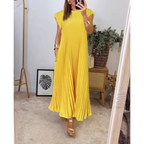 Robe Plissée Sans Manches Avec Poches Pour Femme | Idéale Pour le Printemps et l'Été