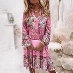 Robe De Soirée Avec Col En V Et Imprimé Floral Pour Femmes | Idéale Pour Les Occasions Toutes Saisons
