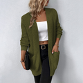 Gilet Long avec Poches et Col en V pour Femme | Idéal pour Automne et Hiver