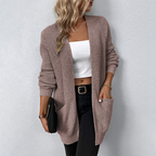Gilet Long avec Poches et Col en V pour Femme | Idéal pour Automne et Hiver