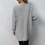 Gilet Long avec Poches et Col en V pour Femme | Idéal pour Automne et Hiver