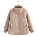 Manteau d’Hiver avec Motif Floral Pressé pour Femme | Idéal pour l’Hiver et l’Automne
