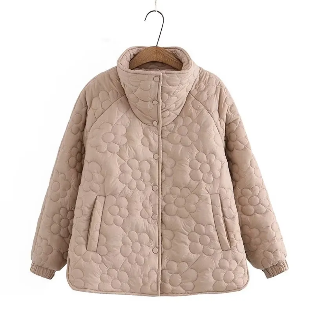 Manteau d’Hiver avec Motif Floral Pressé pour Femme | Idéal pour l’Hiver et l’Automne