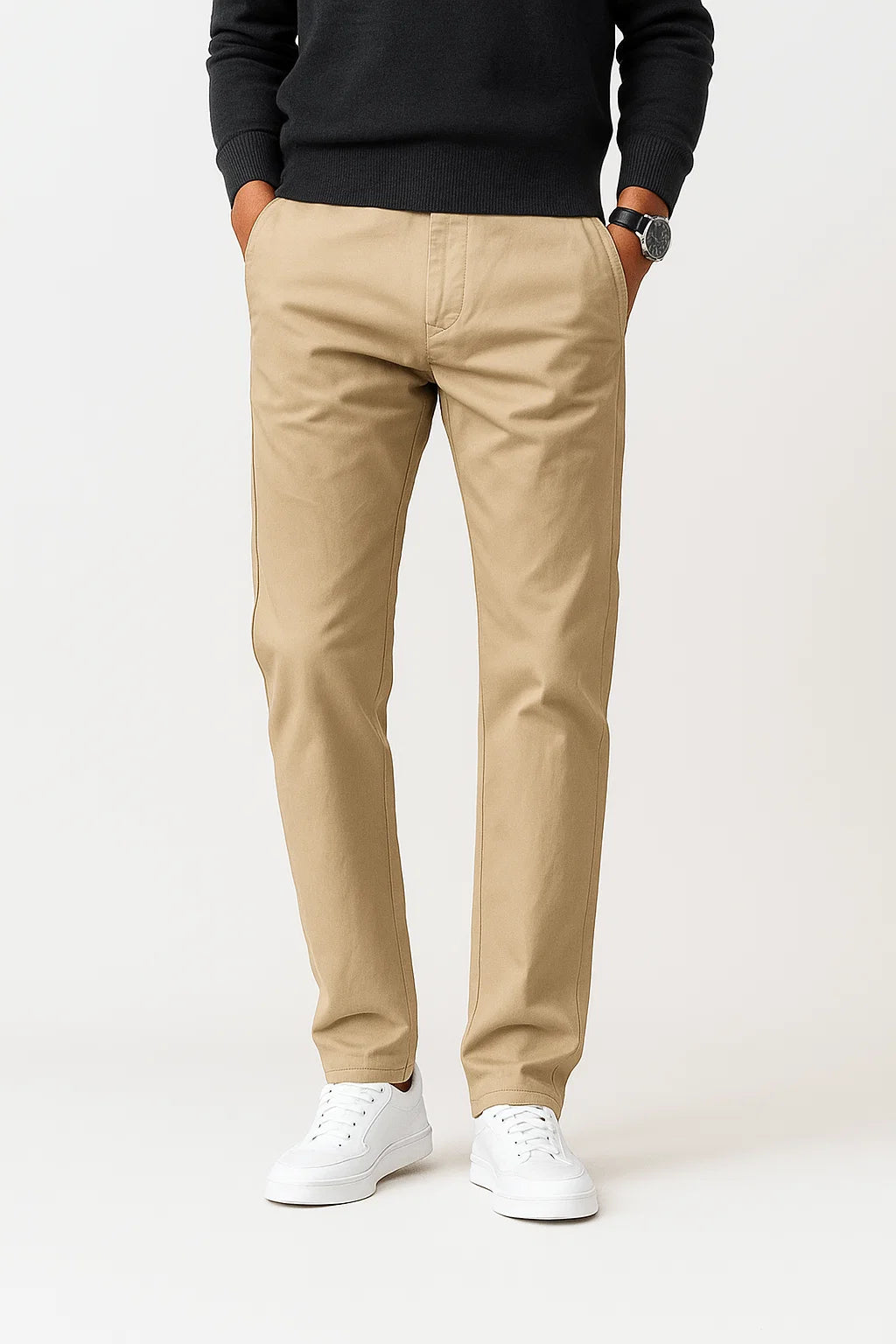 Pantalon Chino Droit pour Homme avec Taille Confortable | Idéal pour le Travail et les Sorties Quotidiennes