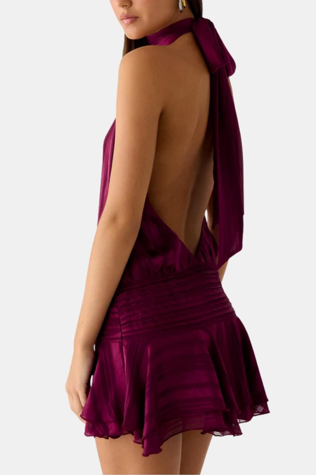 Robe Mini Avec Col Halter Et Dos Ouvert Pour Femme | Idéal Pour Soirées Et Événements