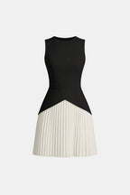 Robe Mini Avec Coupe Sans Manches Et Jupe Plissée Pour Femme | Idéal Pour Événements Et Quotidien