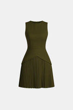 Robe Mini Avec Coupe Sans Manches Et Jupe Plissée Pour Femme | Idéal Pour Événements Et Quotidien