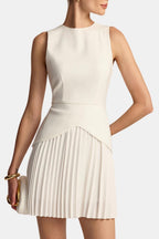 Robe Mini Avec Coupe Sans Manches Et Jupe Plissée Pour Femme | Idéal Pour Événements Et Quotidien