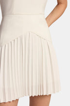 Robe Mini Avec Coupe Sans Manches Et Jupe Plissée Pour Femme | Idéal Pour Événements Et Quotidien