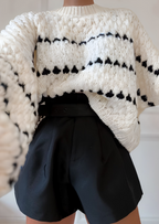 Pull à Manches Longues avec Manches Lanternes et Maille Épaisse pour Femmes | Idéal pour l’Hiver
